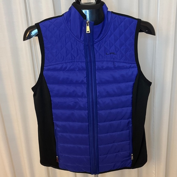 Lauren Ralph Lauren Active Royal Blue black Vest Women’s Medium Spring Layering - Picture 2 of 7